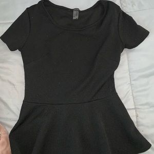 Black Peplum Top